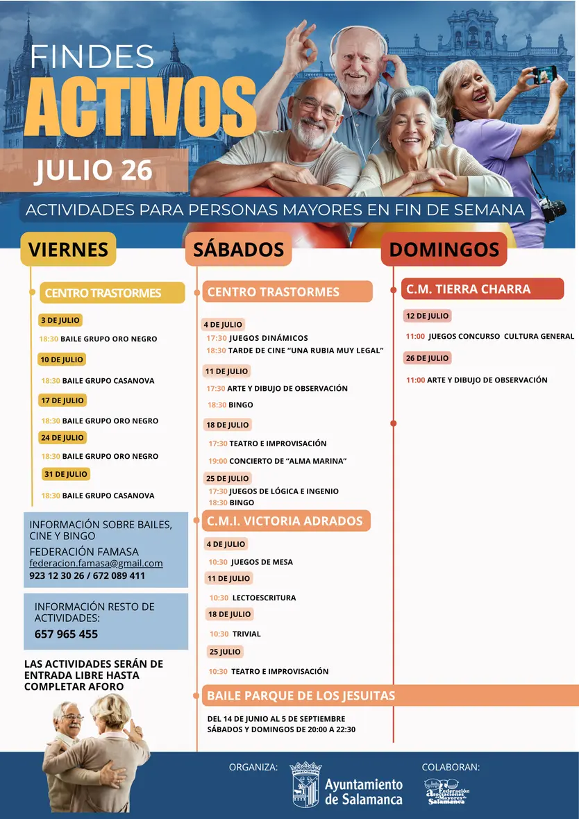 Cartel 'Findes Activos' de julio - Ayuntamiento de Salamanca