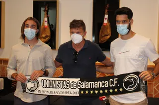 Toni García, Fernando Román y Manu Sánchez, en la presentación.