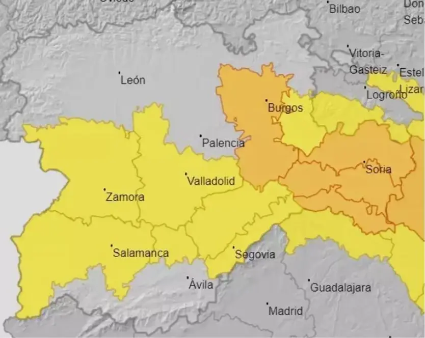 Castilla y León, el riesgo por tormentas este viernes, 11 de junio