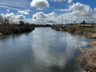 Crecida del río Tormes tras el paso de la borrasca 'Jana' por Salamanca