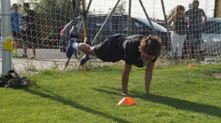 Lafu, en un entrenamiento anterior con el primer equipo de Unionistas | FOTO SALAMANCA24HORAS.COM