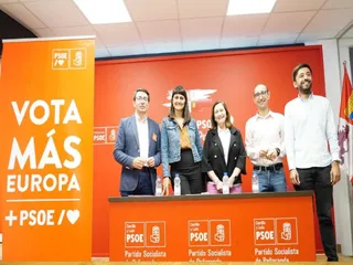 El PSOE de Salamanca durante la rueda de prensa sobre conectividad.