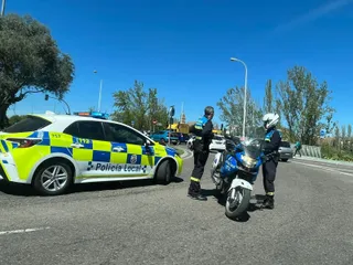 Imagen de archivo de un accidente en la glorieta Leonardo da Vinci
