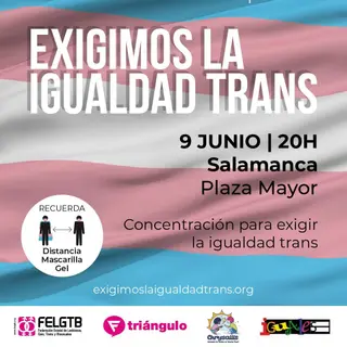 Los transexuales de Salamanca reivindicarán este miércoles en la Plaza Mayor la aprobación de la Ley Trans