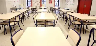 El aula vacía de un colegio.