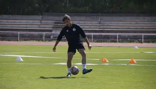 Fran Gómez, en un entrenamiento con Unionistas | FOTO SALAMANCA24HORAS.COM
