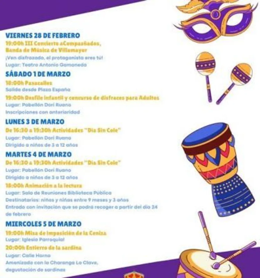 Programación de los Carnavales 2025 en Villamayor