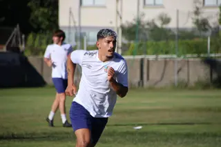 Servetti, en un entrenamiento con el Salamanca CF UDS | Andrea