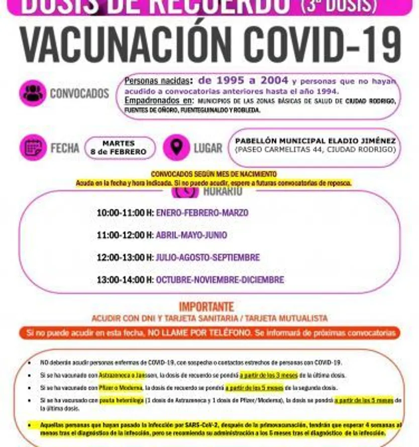 CIUDAD RODRIGO PABELLÓN DOSIS RECUERDO 1995 2004 y REPESCA 8 FEBRERO