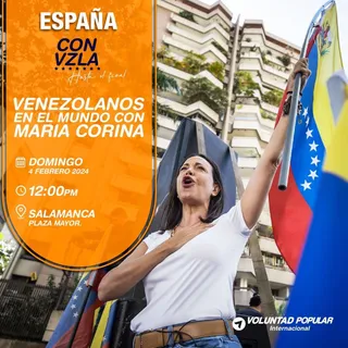 Cartel de la manifestación organizada por el partido Voluntad Popular venezolano en Salamanca
