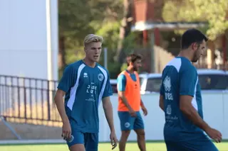 Steffan Witmer, en un entrenamiento con Unionistas.