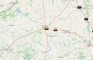 Imagen del mapa de balizas en España, en esta ocasión en Salamanca