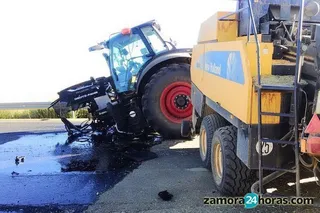 Trece heridos tras el choque de un autobús y un tractor en la N-610