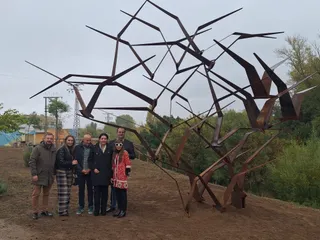 Aves, nueva escultura de la ruta de arte emboscado en Santa Marta