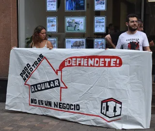 La Asamblea de Inquilinas de Salamanca en una concentración