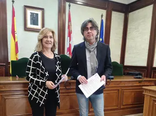 El alcalde de Béjar, Luis Francisco Martín y la concejala, Purificación Pozo