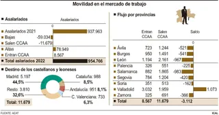 Datos de movilidad de trabajo en Castilla y León en 2022