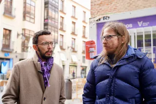 El candidato de Podemos-Alianza Verde Miguel Ángel Llamas junto al secretario de Organización y portavoz de Podemos, Pablo Fernández | ICAL