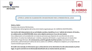 Estafa suplantación Loterías del Estado