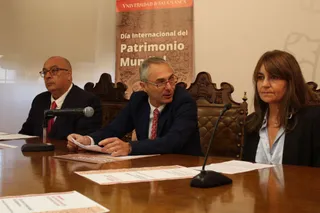 El rector de la USAL presenta las actividades del Día Internacional del Patrimonio Mundial.