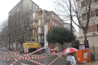 Derribo del edificio de la explosión de gas