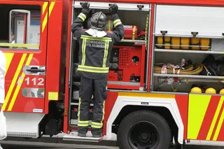 Bomberos de Salamanca en la avenida Lasalle. Foto de archivo