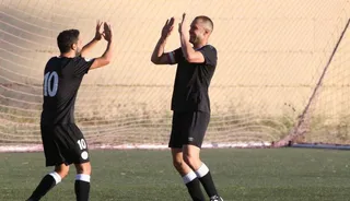 Kristian y Diego Benito celebran un gol / FOTO SALAMANCA24HORAS.COM