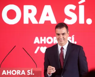 El presidente del Gobierno en funciones y secretario general del PSOE, Pedro Sánchez, durante el acto de presentación de la campaña del PSOE para las elecciones del 10 de noviembre, con el lema 'Ah
