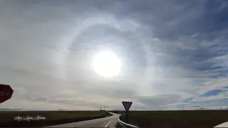 Fotografía del halo solar tomado por Ana María Herrero en Pedroso de la Armuña