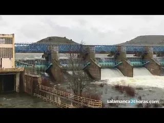Azud de Villagonzalo tras las precipitaciones 14 de marzo 2018