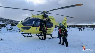 Rescate de un esquiador en La Covatilla. Foto Emergencias 112 Castilla y León | @112cyl
