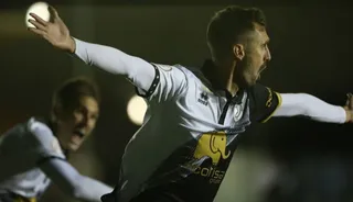 Jesús de Miguel celebra su gol ante el Celta B / FOTO SALAMANCA24HORAS.COM