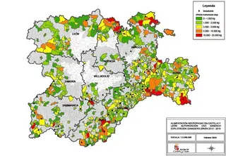 Mapa de muladares de Castilla y León