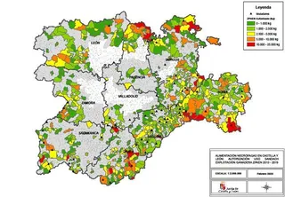 Mapa de muladares de Castilla y León