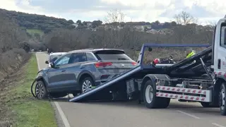 Coche accidentado en Membibre de la Sierra