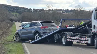 Coche accidentado en Membibre de la Sierra