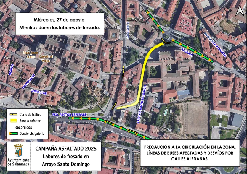Cortes de tráfico desde este miércoles en Arroyo de Santo Domingo y el puente de Felipe VI