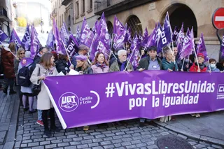Manifestación feminista de UGT y CCOO