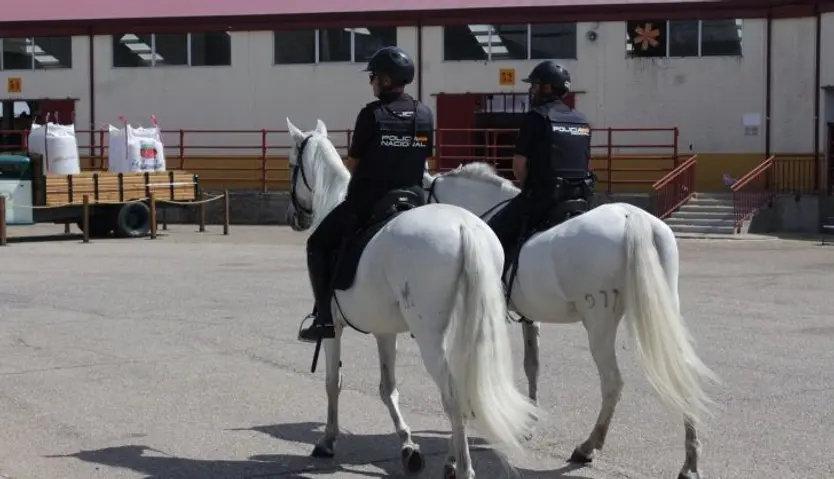 Patrulla a caballo de la Policía Nacional en Salamaq