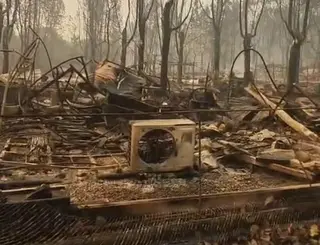 Zona calcinada en el incendio de Burgohondo