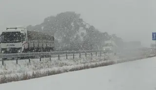 Imagen de archivo de la A-66 con nieve