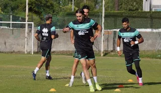 Manu Sánchez, durante un entrenamiento en el anexo al Tori / FOTO SALAMANCA24HORAS.COM