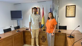 Francisco Díaz y Carmen Ávila tras la rueda de prensa en la que han valorado el programa festivo