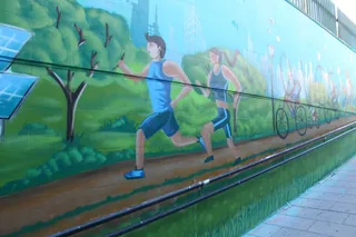 'Pintadas' sobre el mural de la Alamedilla