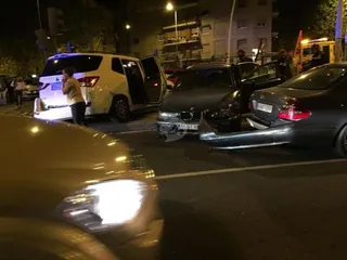 Accidente múltiple en la rotonda del Multiusos