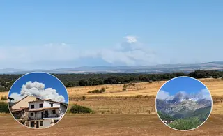 Incendio visible desde Burgohondo junto a imágenes cedidas por vecinos de Piedralaves