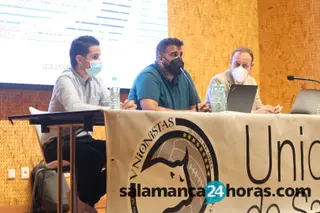 El directivo David Renedo, en la asamblea de Unionistas