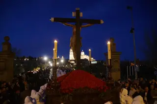 María Nuestra Madre y el Cristo del Amor y de la Paz en la procesión de la Semana Santa 2026 en Salamanca