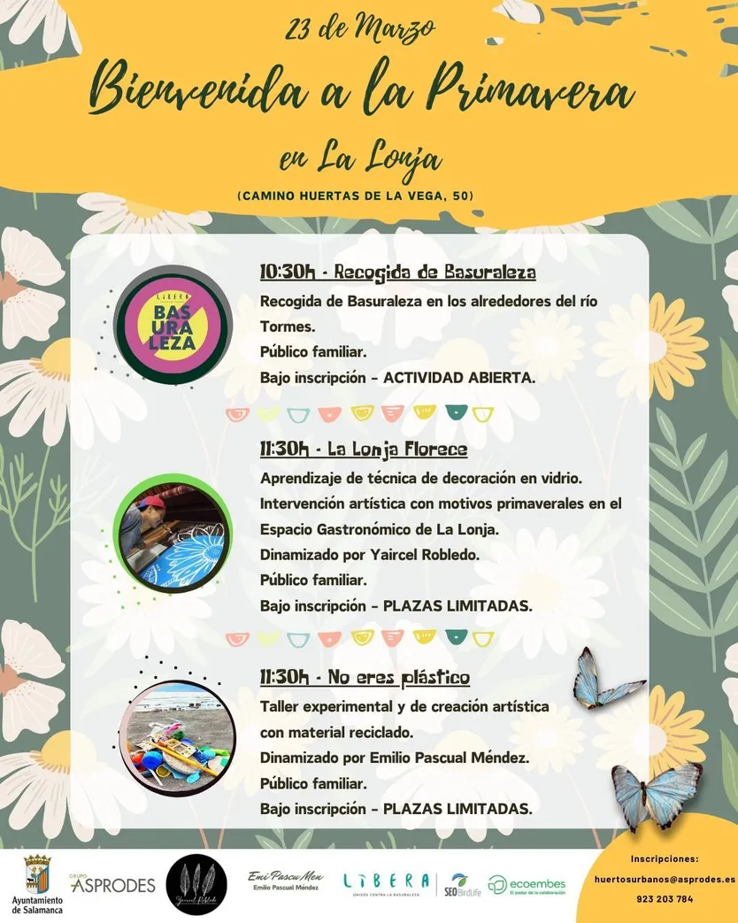 Programa de talleres medioambientales en la Lonja de los Huertos Urbanos durante Semana Santa
