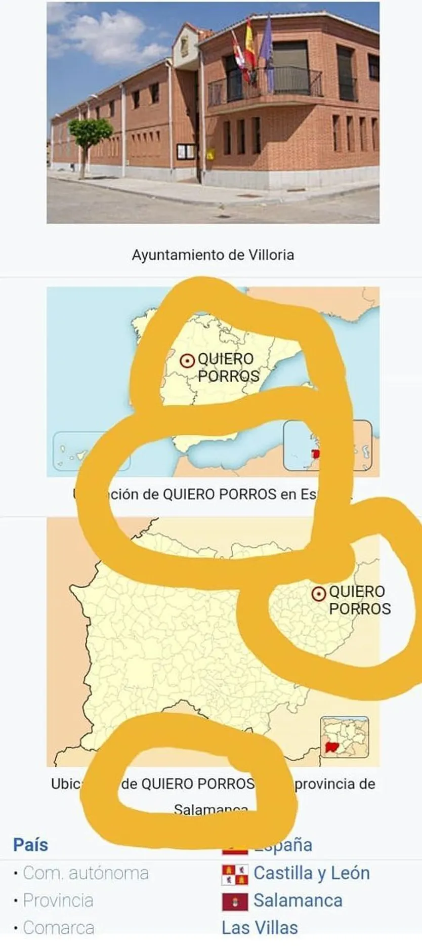 Cambio de nombre al Ayuntamiento de Villoria en Wikipedia